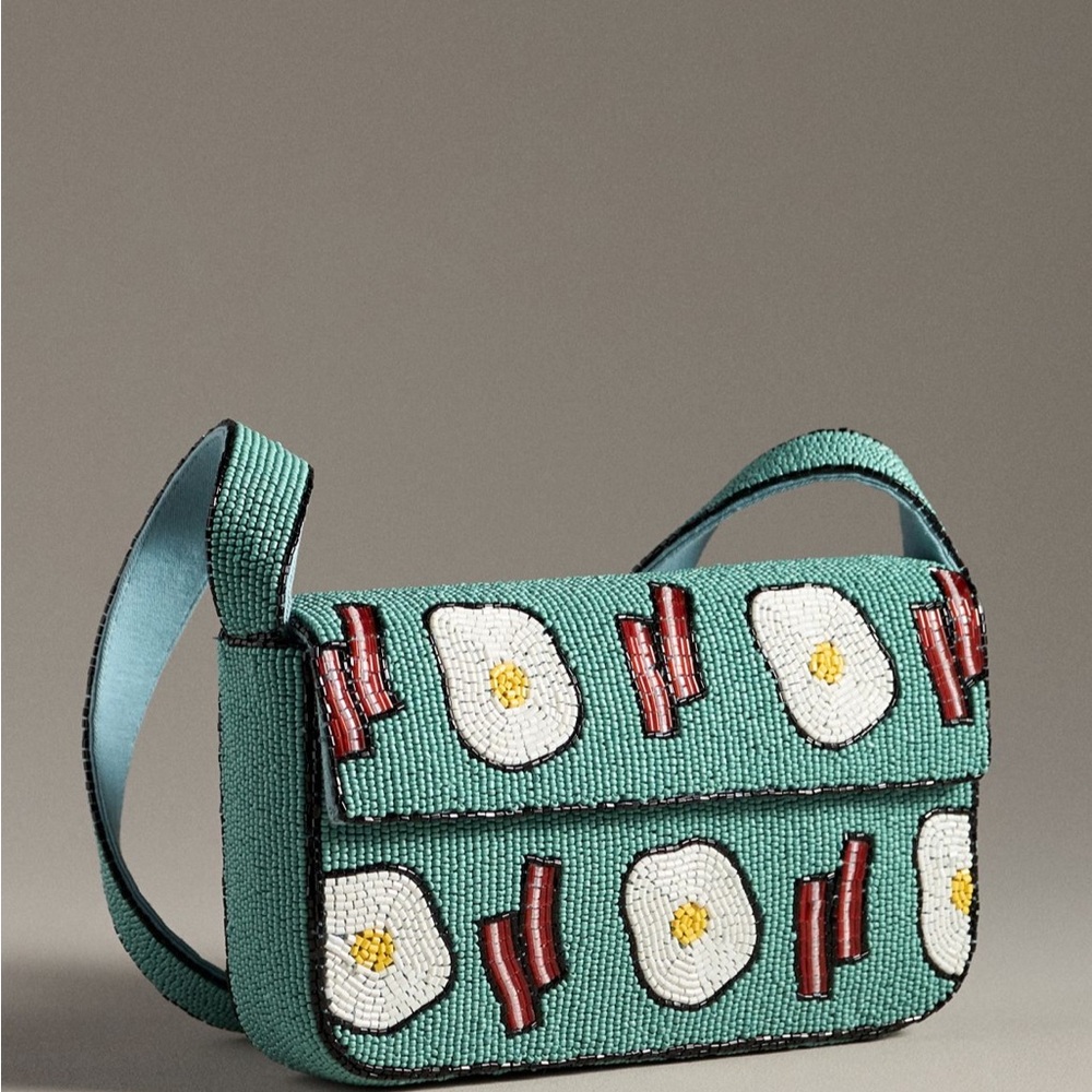 Beaded Green Designer Shoulder Bag
